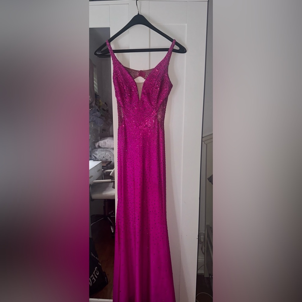 Pink bedazzled prom dress